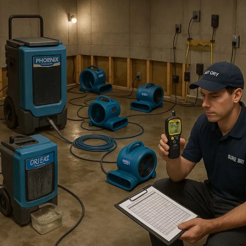 Structural Drying and Dehumidification process in Groesbeck, OH